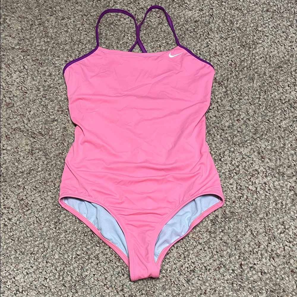 Nike Pink and Purple One Piece Swimsuit